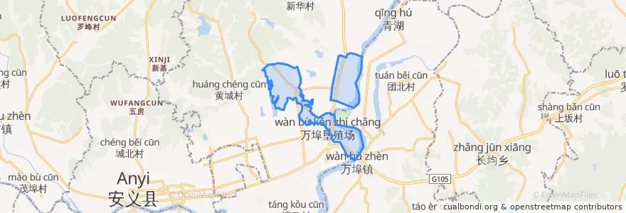 Mapa de ubicacion de 万埠垦殖场.