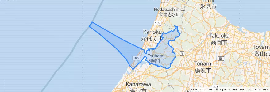 Mapa de ubicacion de Kahoku County.