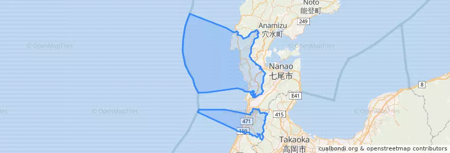 Mapa de ubicacion de 羽咋郡.