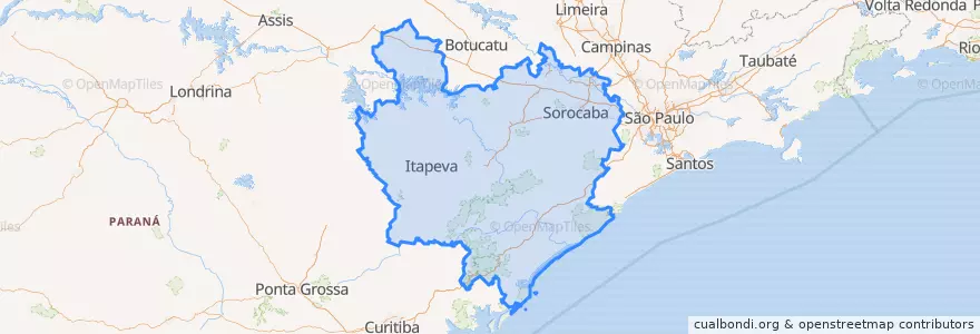 Mapa de ubicacion de Região Geográfica Intermediária de Sorocaba.