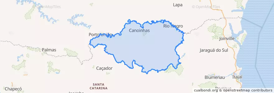 Mapa de ubicacion de Microrregião de Canoinhas.
