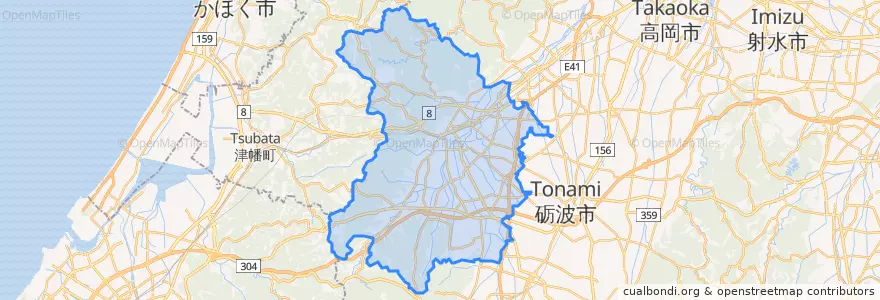 Mapa de ubicacion de 小矢部市.