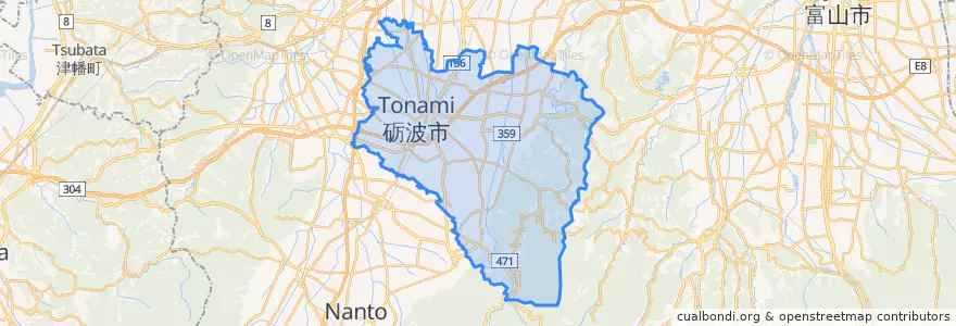 Mapa de ubicacion de Tonami.