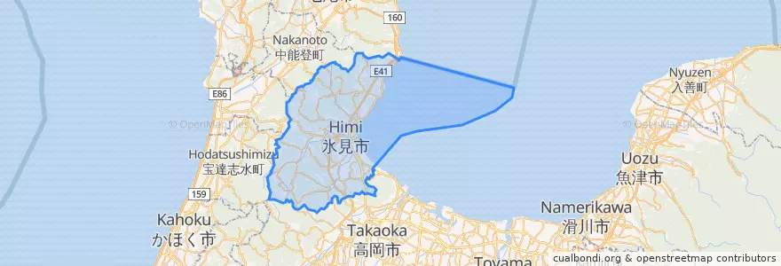 Mapa de ubicacion de 氷見市.