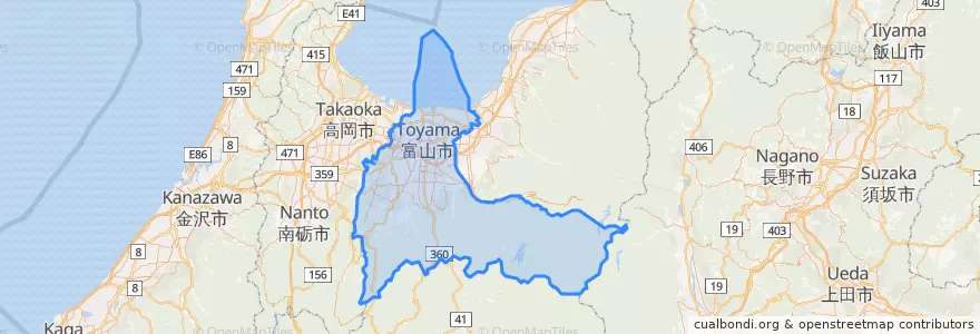 Mapa de ubicacion de 富山市.