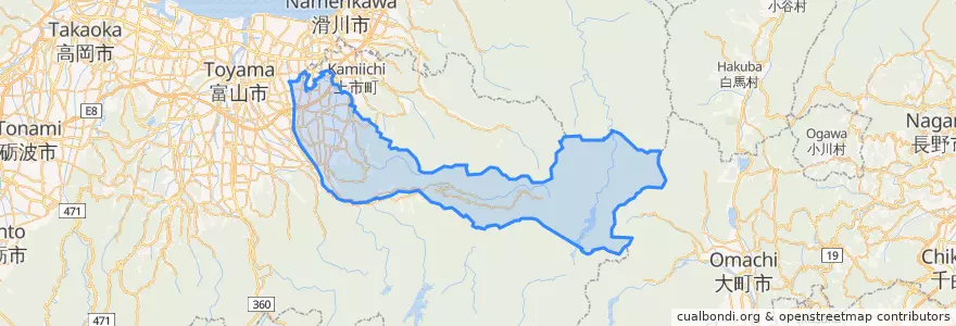 Mapa de ubicacion de 立山町.