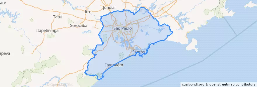 Mapa de ubicacion de Região Geográfica Intermediária de São Paulo.