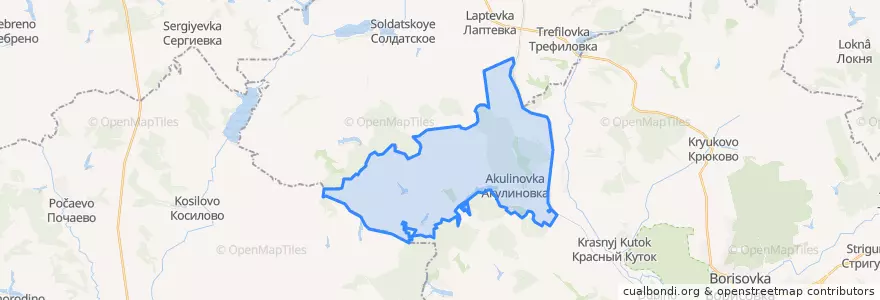 Mapa de ubicacion de Акулиновское сельское поселение.
