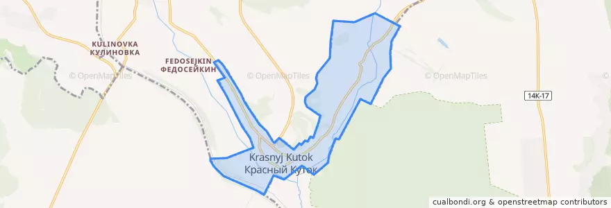 Mapa de ubicacion de Краснокутское сельское поселение.