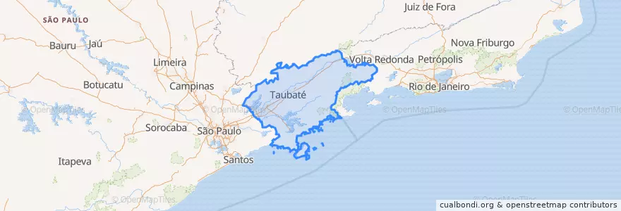 Mapa de ubicacion de Região Geográfica Intermediária de São José dos Campos.
