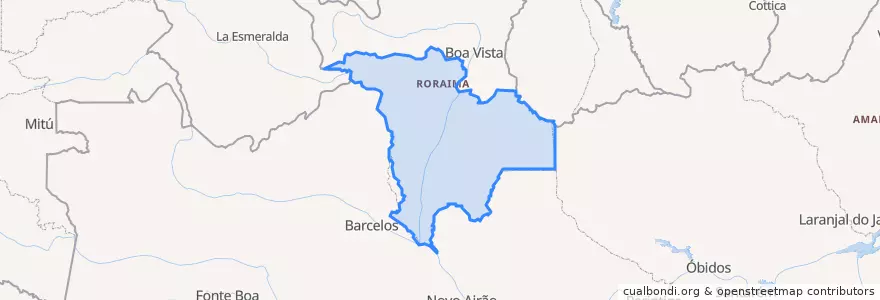 Mapa de ubicacion de Região Geográfica Intermediária de Rorainópolis-Caracaraí.
