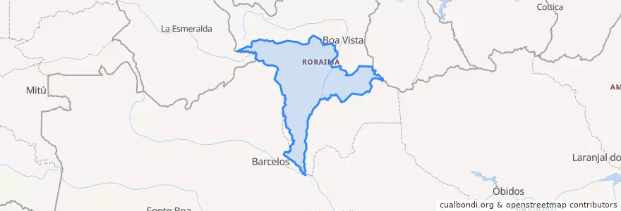 Mapa de ubicacion de Microrregião de Caracaraí.