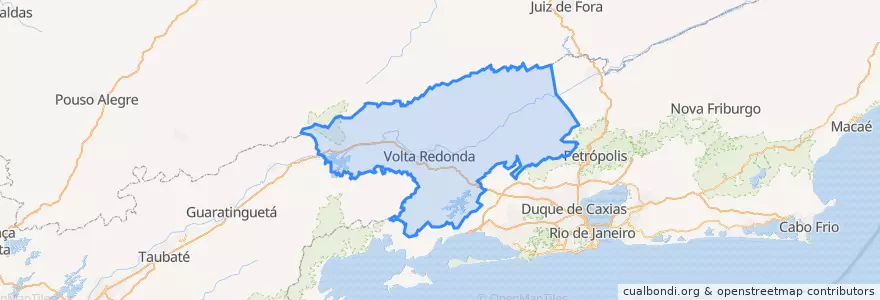 Mapa de ubicacion de Região Geográfica Intermediária de Volta Redonda-Barra Mansa.