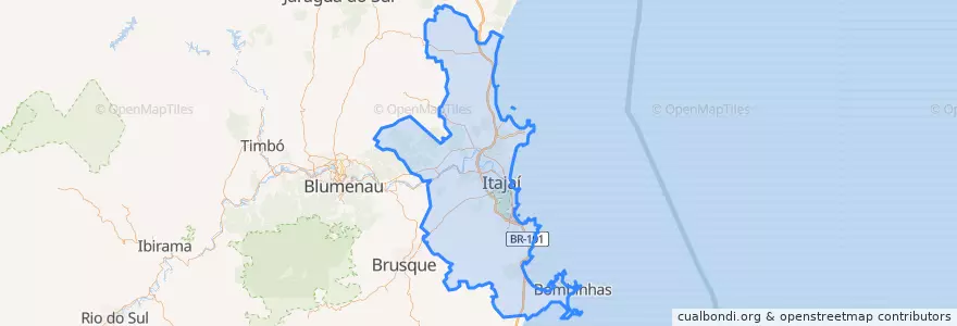 Mapa de ubicacion de Microrregião de Itajaí.