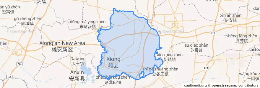 Mapa de ubicacion de Xiong County.