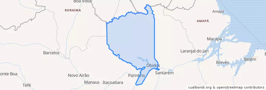 Mapa de ubicacion de Microrregião de Óbidos.