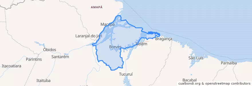 Mapa de ubicacion de Região Geográfica Intermediária de Breves.