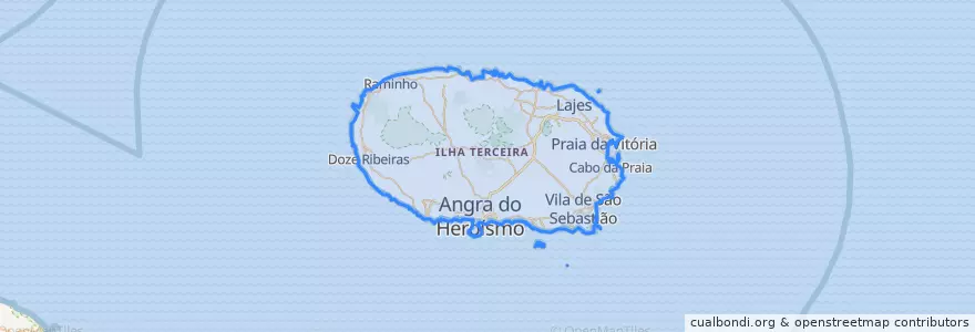 Mapa de ubicacion de Terceira.