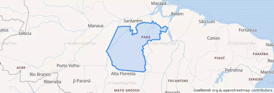 Mapa de ubicacion de Região Geográfica Intermediária de Santarém.