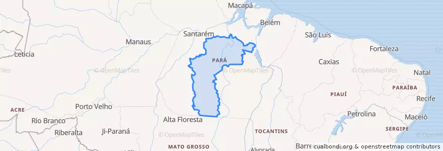 Mapa de ubicacion de Microrregião de Altamira.