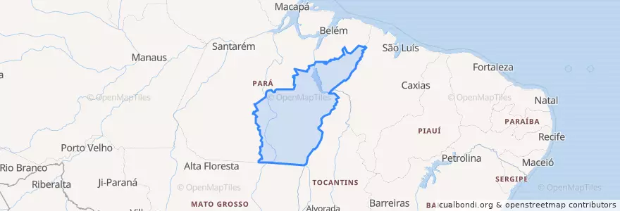 Mapa de ubicacion de Região Geográfica Intermediária de Marabá.