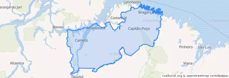 Mapa de ubicacion de Região Geográfica Intermediária de Castanhal.