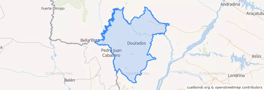 Mapa de ubicacion de Microrregião de Dourados.