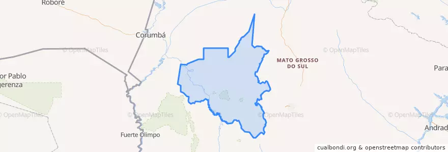 Mapa de ubicacion de Microrregião de Aquidauana.
