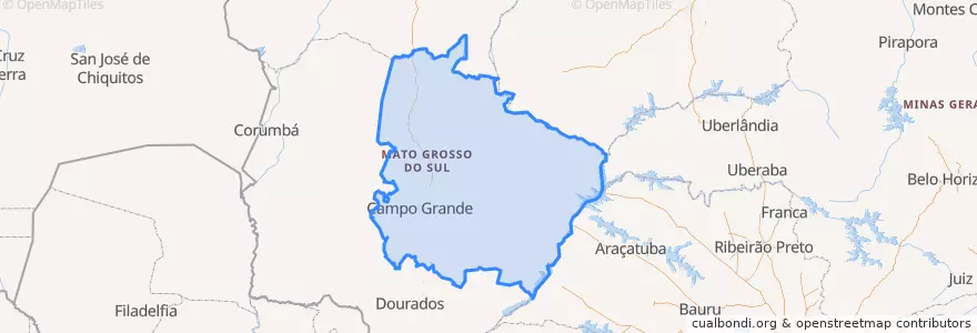 Mapa de ubicacion de Região Geográfica Intermediária de Campo Grande.