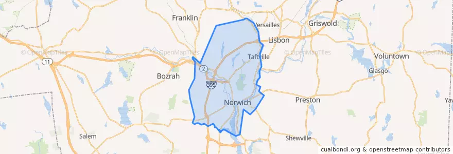 Mapa de ubicacion de Норидж.