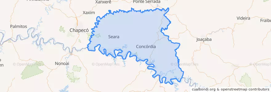 Mapa de ubicacion de Microrregião de Concórdia.