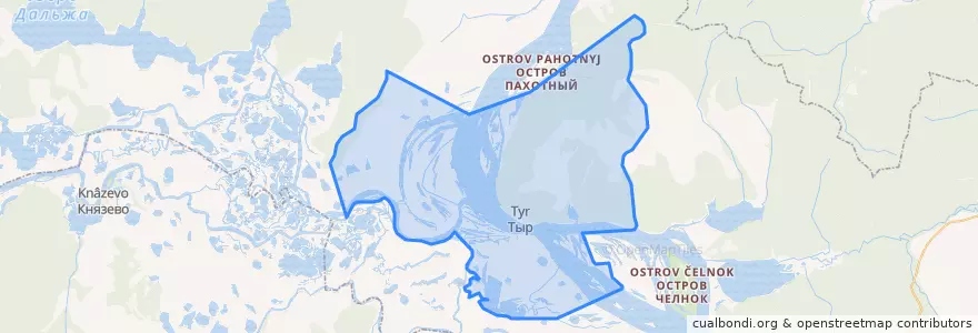 Mapa de ubicacion de Тырское сельское поселение.