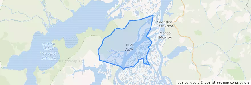 Mapa de ubicacion de сельское поселение Село Дуди.