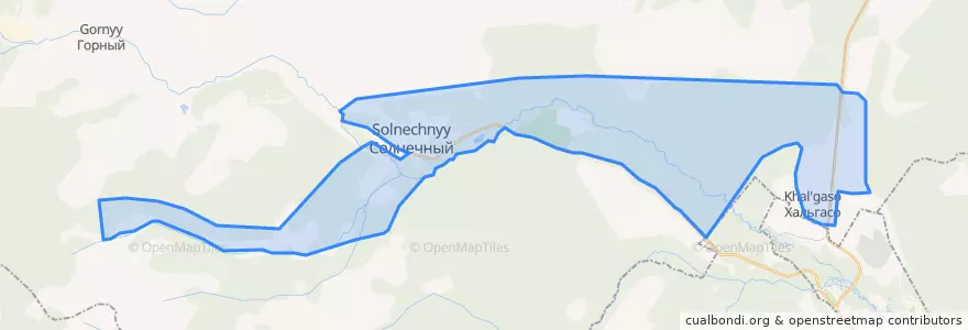 Mapa de ubicacion de городское поселение Солнечный.