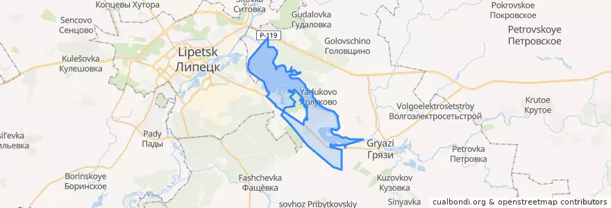 Mapa de ubicacion de Казинский сельсовет.