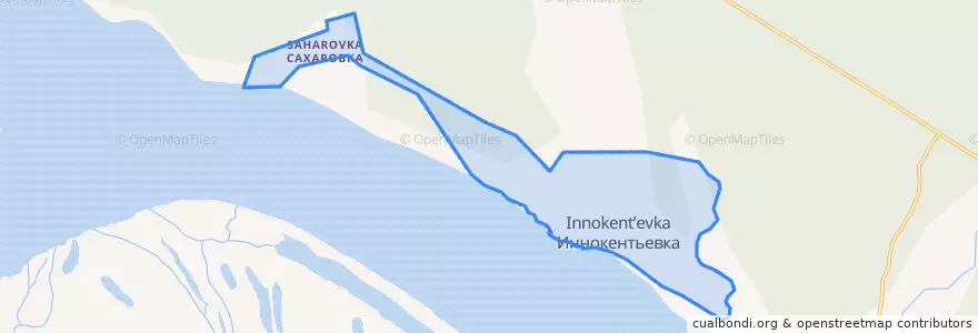Mapa de ubicacion de Иннокентьевское сельское поселение.