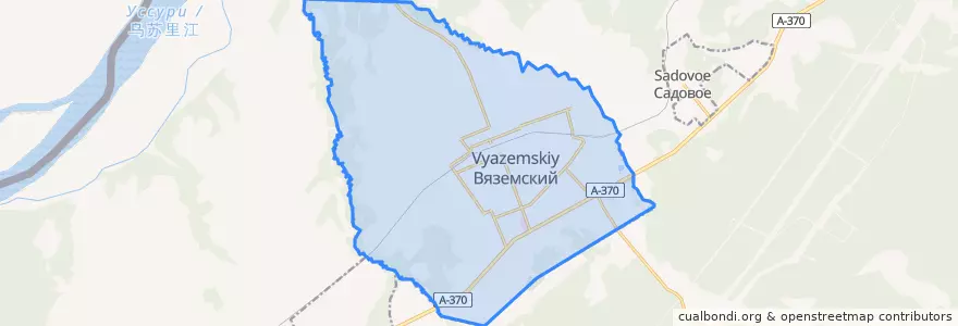 Mapa de ubicacion de городское поселение Вяземский.