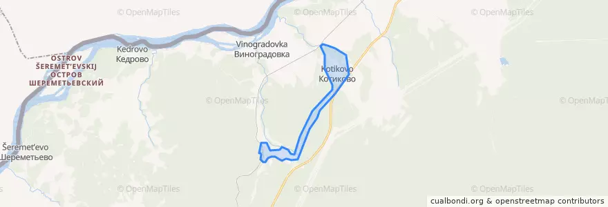 Mapa de ubicacion de Котиковское сельское поселение.