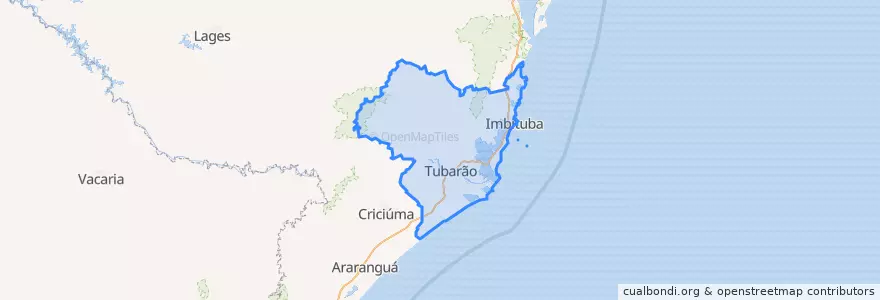 Mapa de ubicacion de Microrregião de Tubarão.