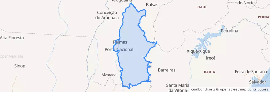 Mapa de ubicacion de Região Geográfica Intermediária de Palmas.