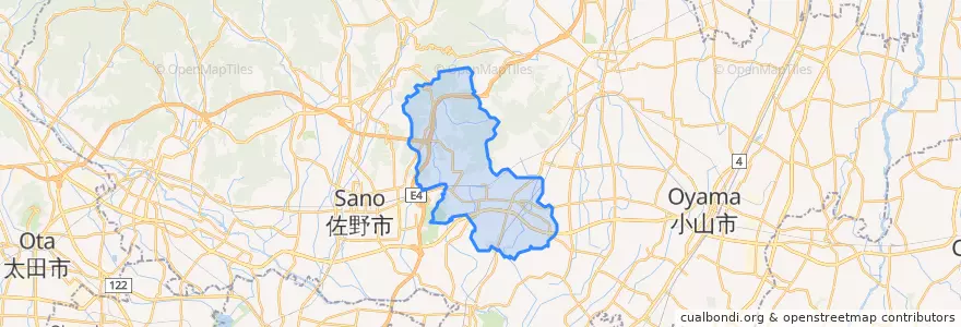 Mapa de ubicacion de 岩舟町.