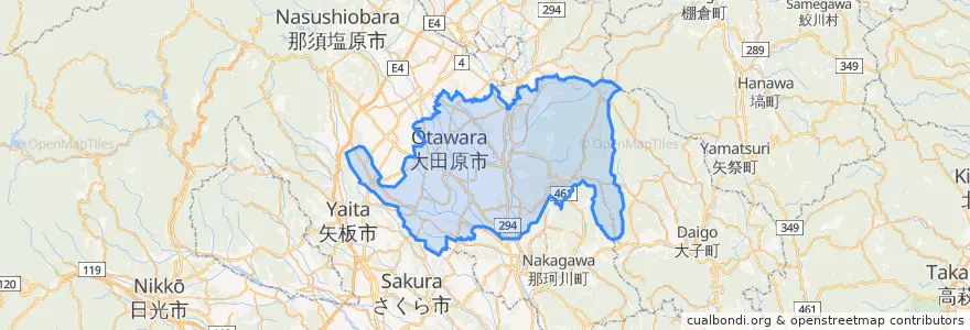 Mapa de ubicacion de Ohtawara.