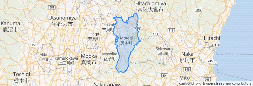 Mapa de ubicacion de 茂木町.