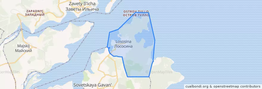 Mapa de ubicacion de городское поселение Лососина.