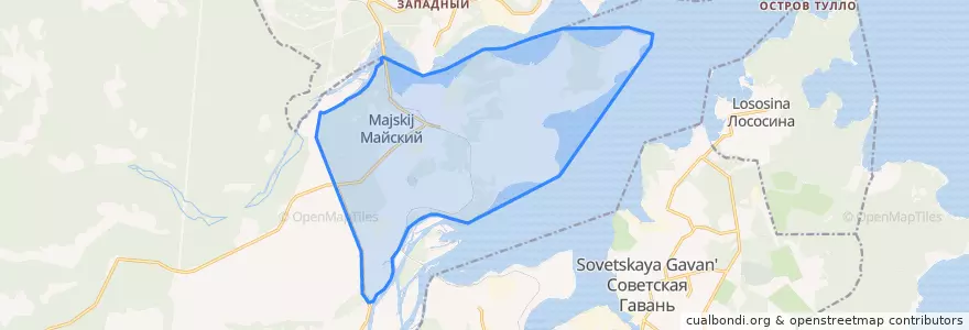Mapa de ubicacion de городское поселение Майский.