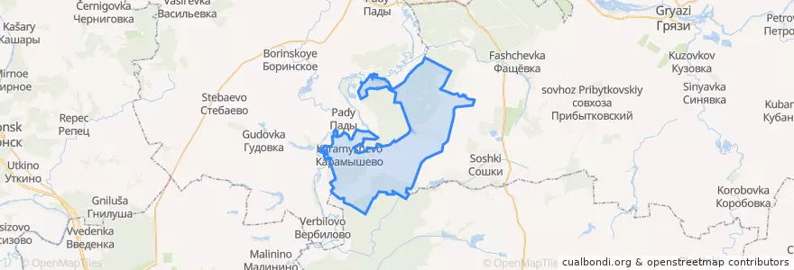 Mapa de ubicacion de Карамышевский сельсовет.