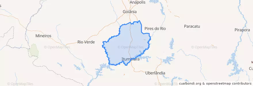 Mapa de ubicacion de Microrregião de Meia Ponte.