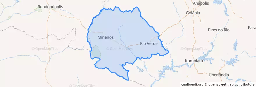 Mapa de ubicacion de Microrregião Sudoeste de Goiás.