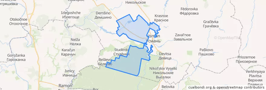 Mapa de ubicacion de Пригородный сельсовет.