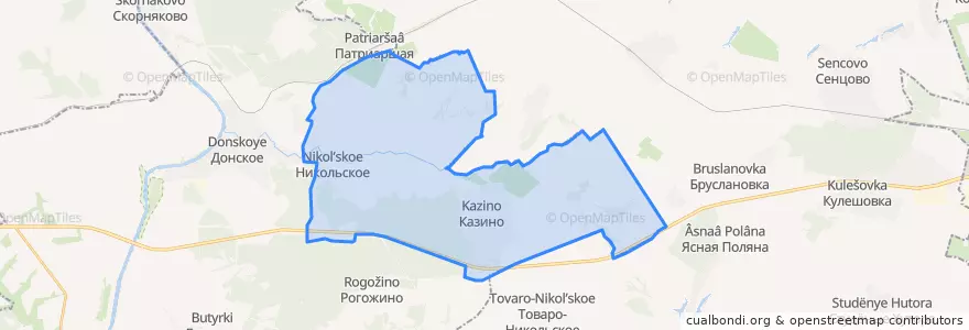 Mapa de ubicacion de Верхнестуденецкий сельсовет.